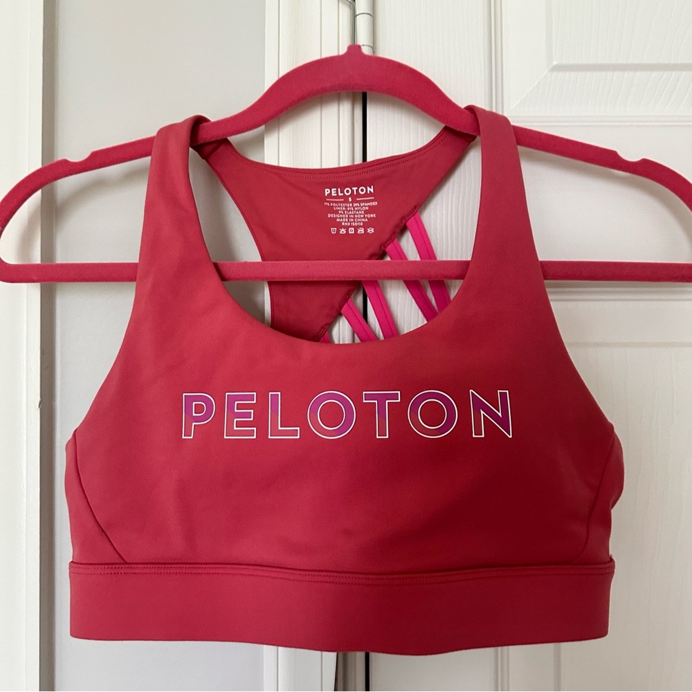 Peloton Cadent Pink Strappy Fast Sports Bra